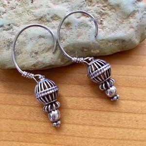 Authentic Vintage Indian Soldered Silver Drop Earrings